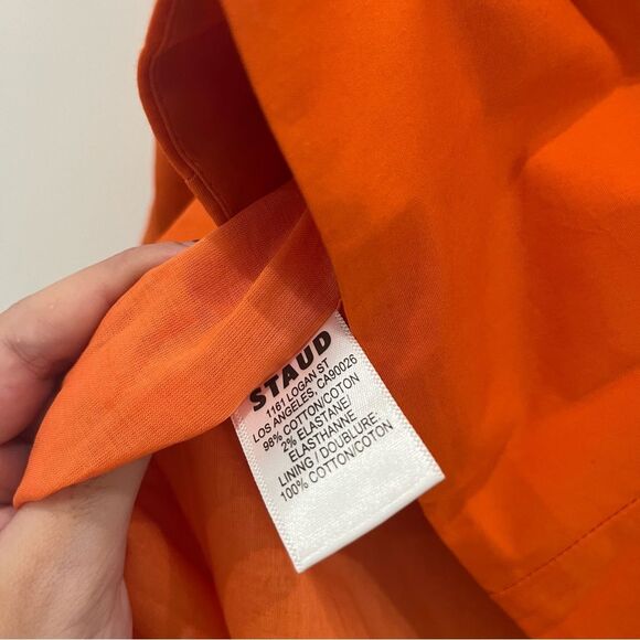 NEW Staud Mini Dress Orange Wells Fit and Flare Sleeveless size 2 - Picture 6 of 13